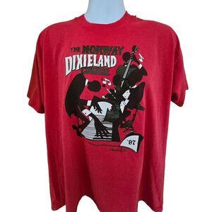 Vintage Fruit Of The Loom Norway Dixieland Cruise 97 Red T-Shirt XL throwback
